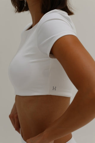 Aura Crop Top - Clear White - Humbl