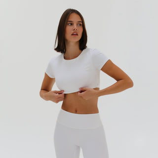 Aura Crop Top - Clear White - Humbl