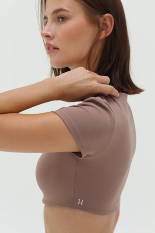 Aura Crop Top - Almond Brown - Humbl