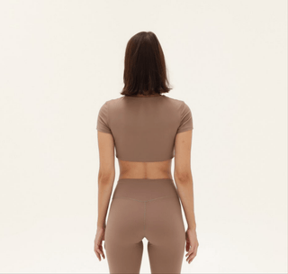 Aura Crop Top - Almond Brown - Humbl