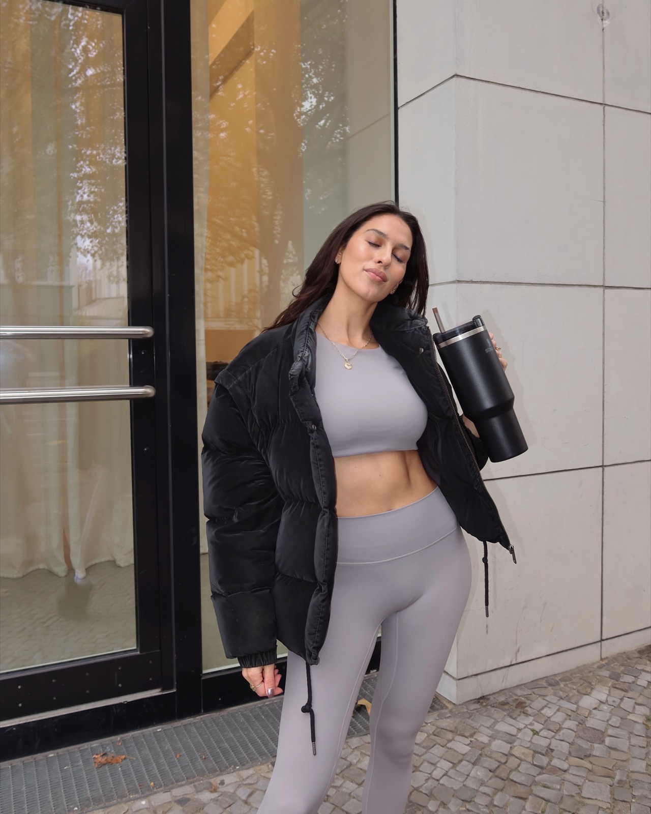 Aura Crop Top - Stone, Aura Leggings - Stone